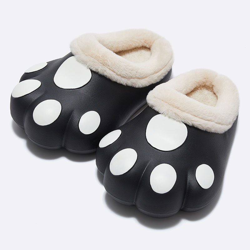 Warme Pantoffels Kattenpoot Motief Zachte Fleece Antislip Huisschoenen Dames Heren Herfst Winter Comfort | Sulvida