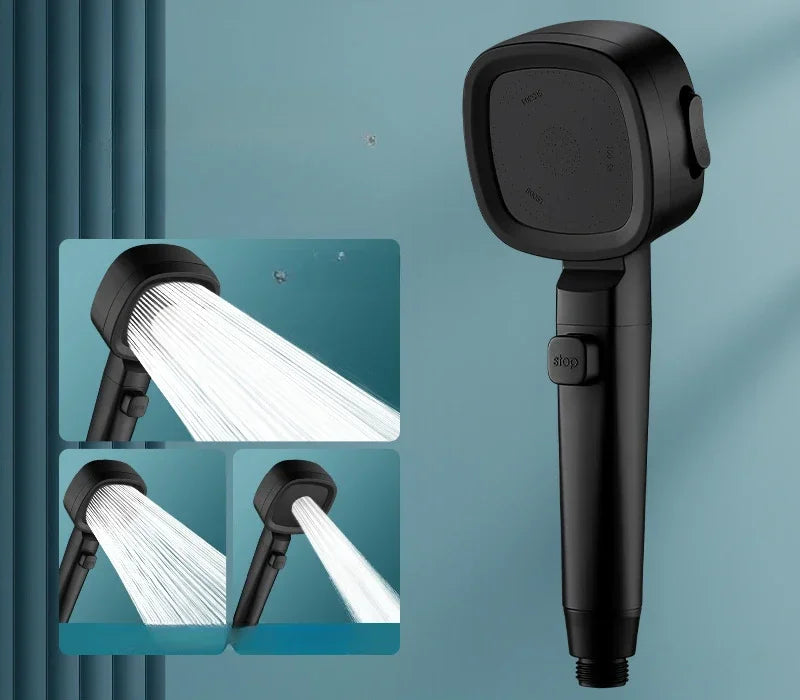 Handdouche 3 Standen Waterbesparend ABS Massagestraal Stopknop Verstelbaar Badkamer Wellness Doucheaccessoire | Sulvida