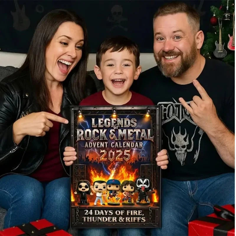 Rock & Metal Adventskalender Hout 24 Vakjes Muziek Kerstaftellen Geschenkbox Kerstdecoratie Countdown | Sulvida