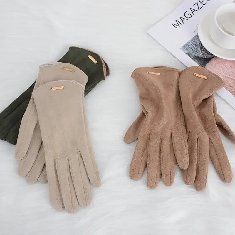 Suède Handschoenen Touchscreen Warm Winddicht Winterhandschoenen voor Dames en Heren Herfst Winter Fietsen | Sulvida