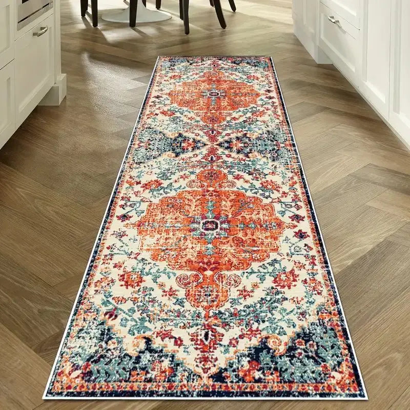 Vloerkleed Loper Wasbaar Antislip Vintage Print Gangloper voor Keuken Hal Woonkamer 50-80 cm Breed Sfeervol | Sulvida