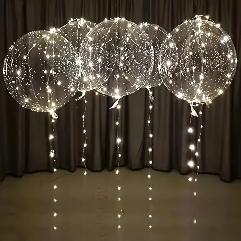 Transparante LED-ballonnen 50 cm met 3 meter lichtsnoer voor bruiloft verjaardag feest party decoratie sfeer | Sulvida
