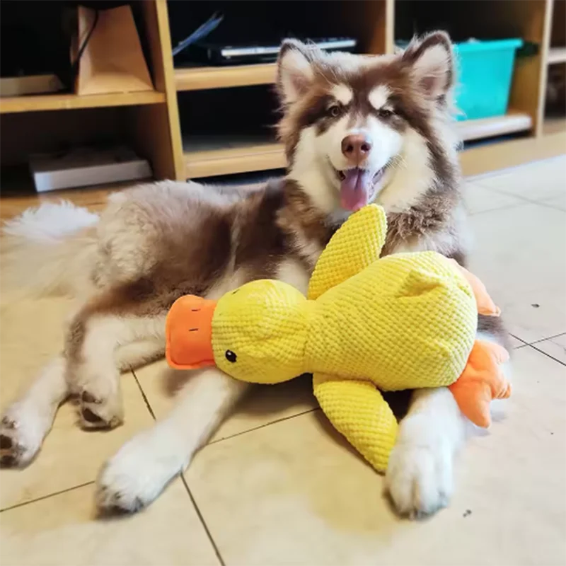 Pluche Eendenspeelgoed voor Honden Knuffel met Piep Interactief Hondenspeelgoed Geel Huisdierbenodigdheden | Sulvida