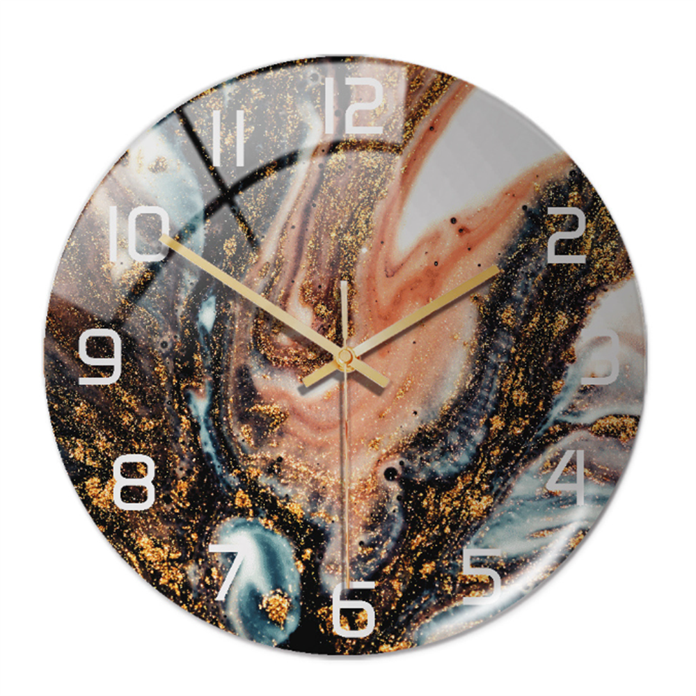 Ronde Wandklok Luxe Gouden Accent Moderne Tijdweergave Stille Uurwerk Klokken Wanddecoratie Interieur Kleur Grijs | Sulvida
