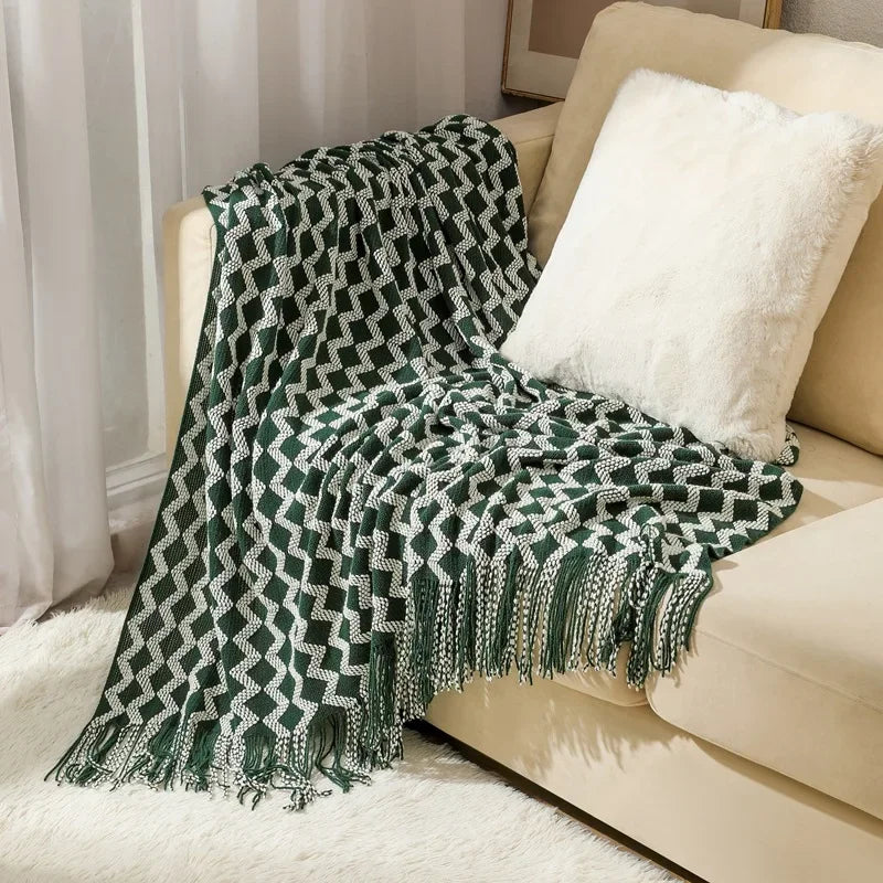 Gebreide Plaid Scandinavisch Design 150x240 cm Acryl Woonplaid Warmte Comfort Decoratief Interieur Woonkamer | Sulvida