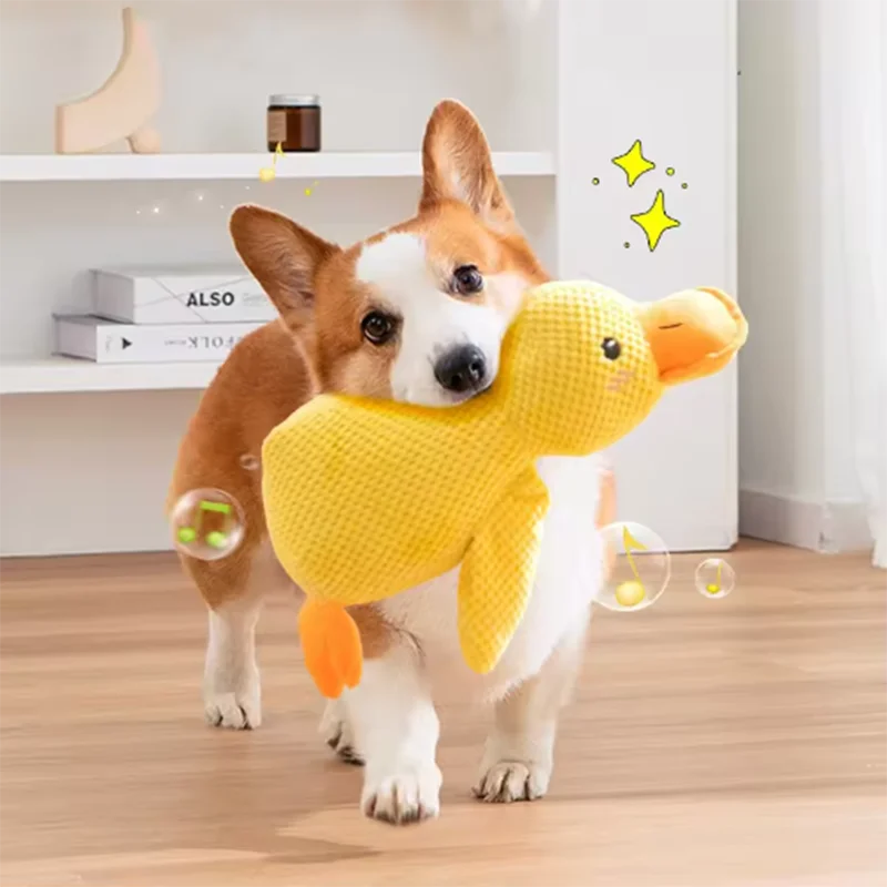 Pluche Eendenspeelgoed voor Honden Knuffel met Piep Interactief Hondenspeelgoed Geel Huisdierbenodigdheden | Sulvida