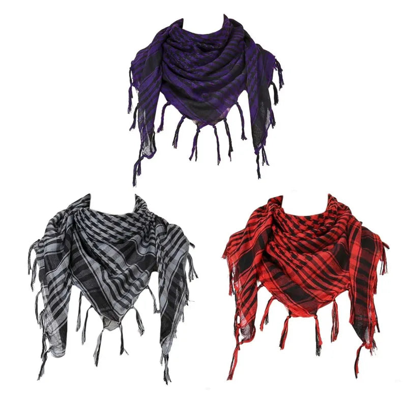 Tactische Shemagh Woestijnsjaal Geruit Katoen 100x100 cm Hoofddoek Hals Mannen Vrouwen Sport Outdoor | Sulvida