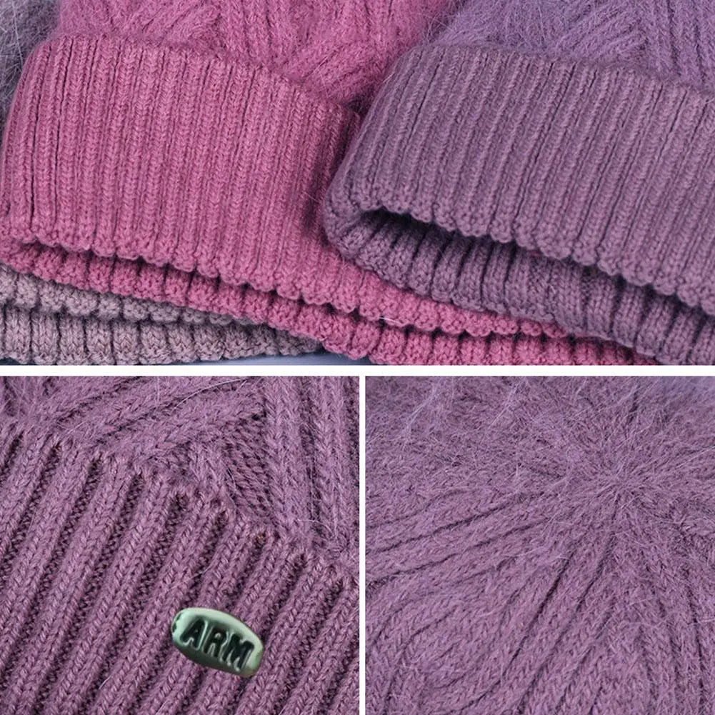 Gebreide Wintermuts Dames met Fleecevoering Warme Hoofdbedekking Omslagrand Koud Weer Winter Accessoire | Sulvida