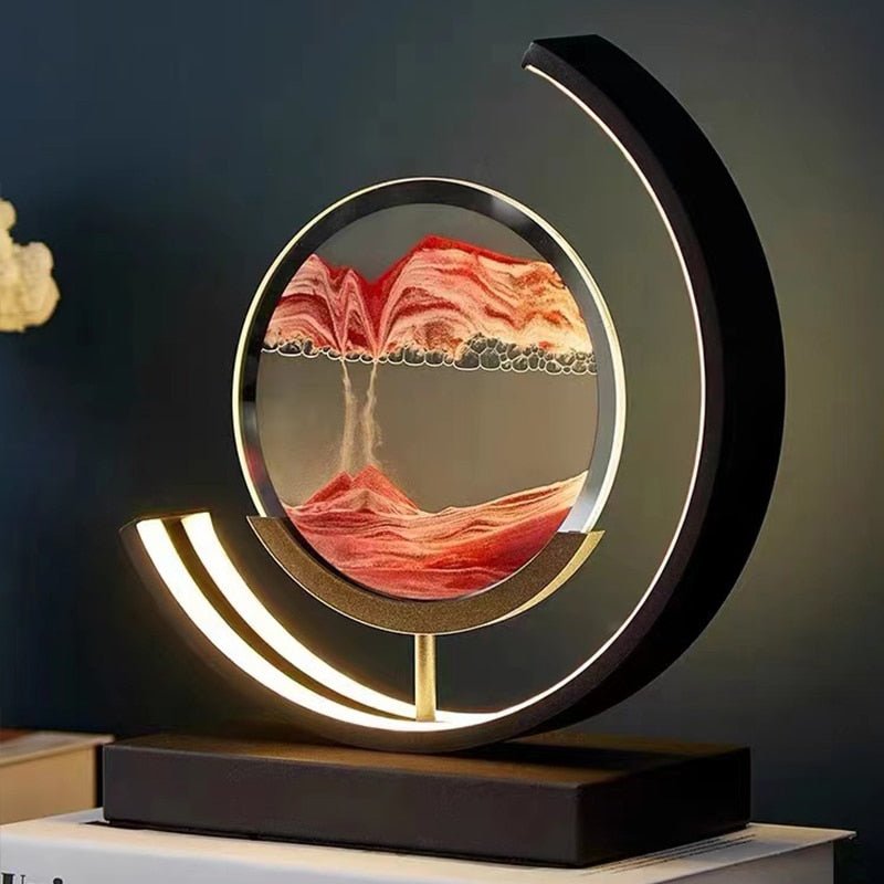 Decoratieve Tafellamp met Bewegend Zand Kleureffect LED Verlichting Sfeerverlichting Woonkamer Slaapkamer | Sulvida