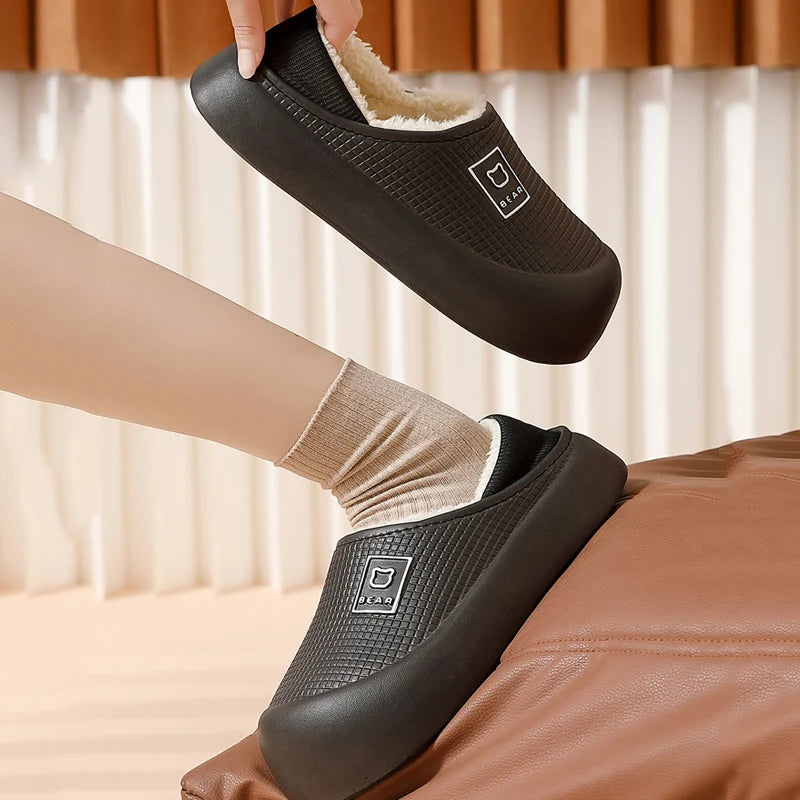 Waterdichte Pantoffels met Berendesign Unisex Pluche Huisslippers Antislip Gevoerde Sloffen Indoor Warm Comfort | Sulvida