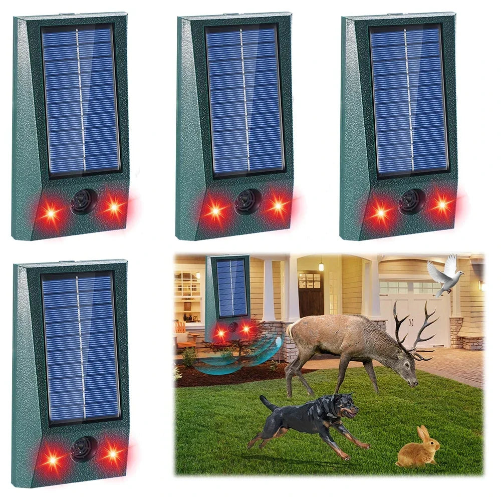 Vogelverschrikker op Zonne-energie met Bewegingssensor en LED voor Tuin Terras Dakbescherming 600 m² | Sulvida