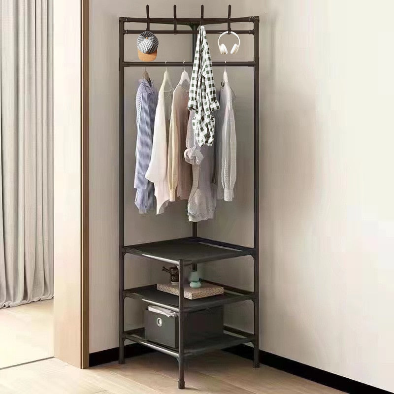 Hoekkapstok Metaal 180cm Zwart Wit Modern Kledingrek Hal Slaapkamer Opbergsysteem Ruimtebesparend Design | Sulvida
