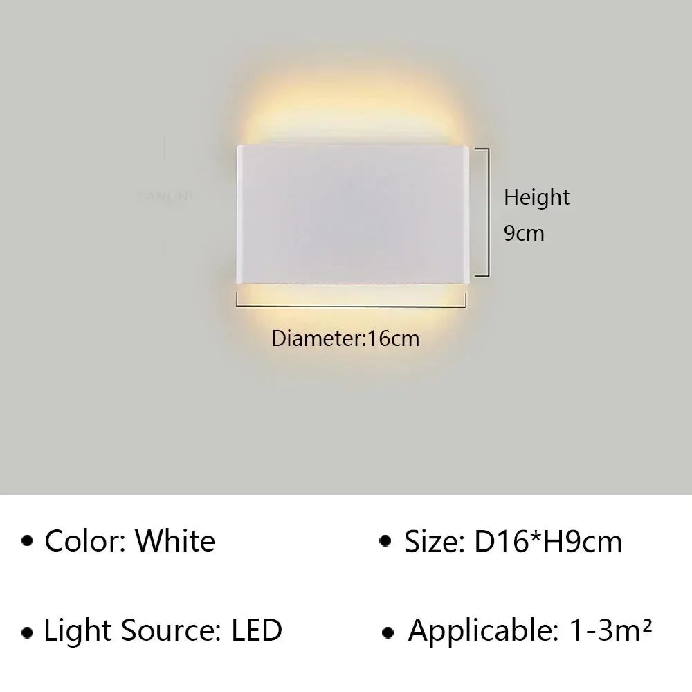 LED Wandlamp Moderne Rechthoek 30cm Warm Wit Sfeervol voor Slaapkamer Hal Badkamer Woonkamer Verlichting | Sulvida