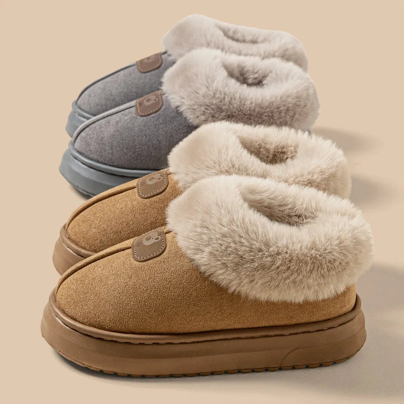 Gevoerde Winterpantoffels Hoog Model Unisex EVA Zool Fleece Binnenpantoffels Huisschoenen Binnen Buiten | Sulvida