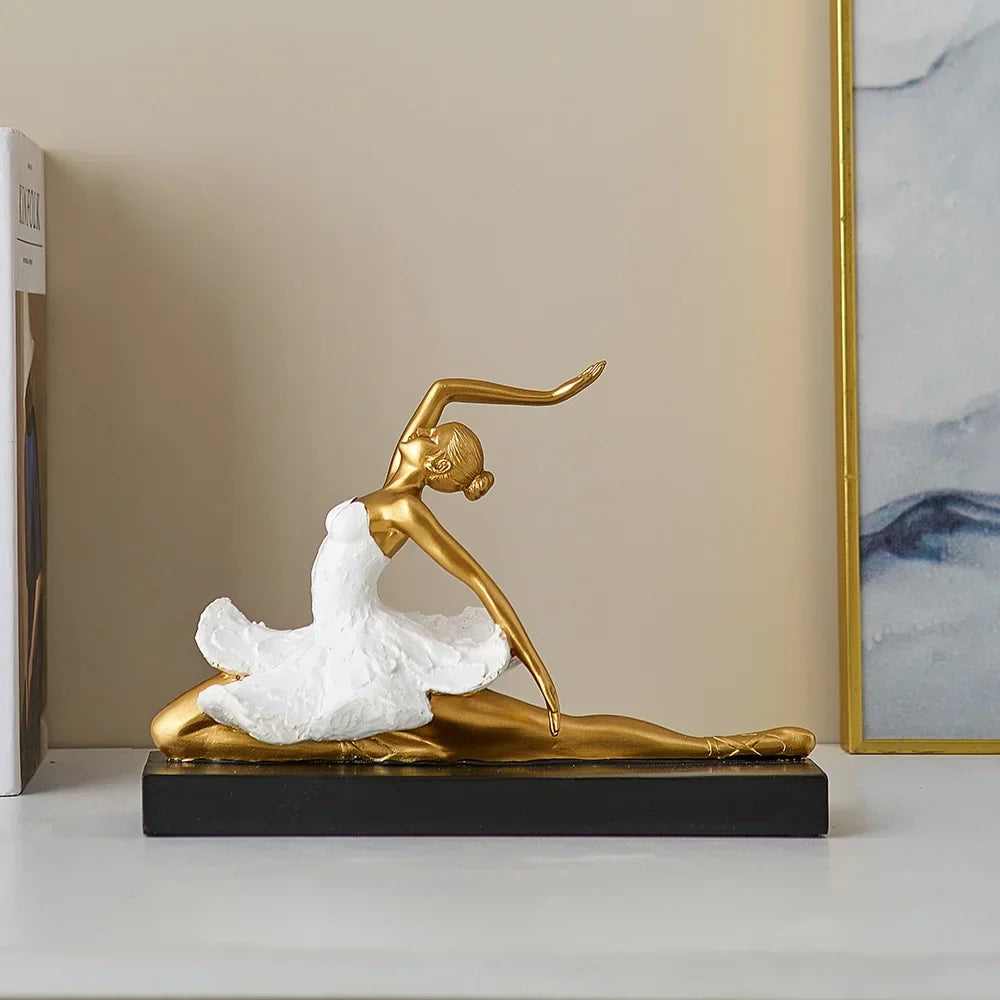 Decoratief Balletdanser Beeldje Sculptuur Kunsthars Ballerina Figuur Staand Danseres Ornament Interieur | Sulvida