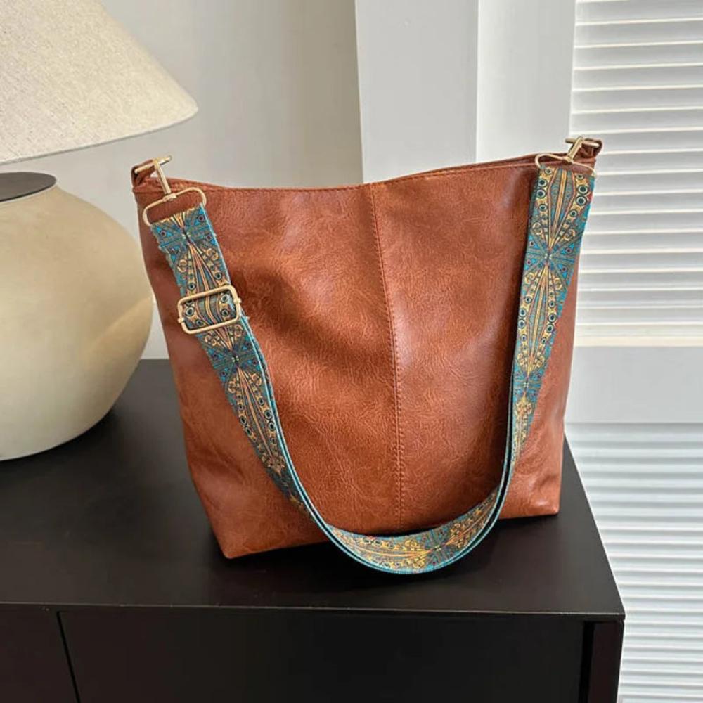Vintage Leren Schoudertas Dames Premium Kwaliteit Magnetische Sluiting Verstelbare Riem Crossbody Handtas | Sulvida