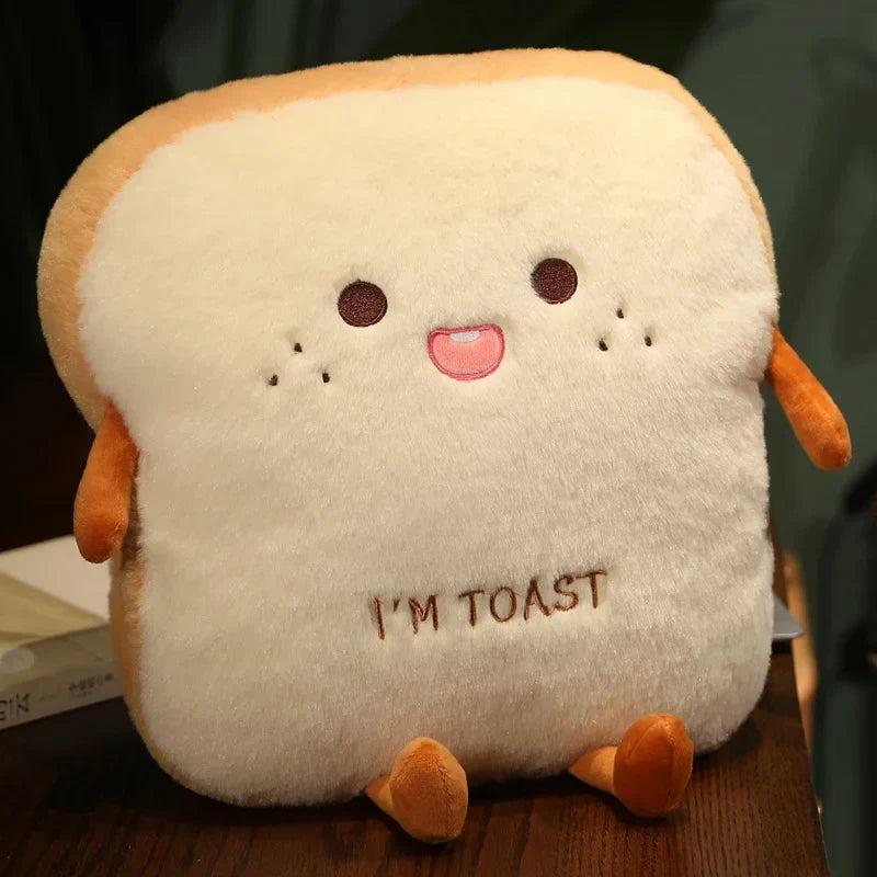 Pluche Handwarmer Kussen Toast Brood Vorm Zacht Knuffelkussen Warmtekussen voor Koude Handen Winters | Sulvida