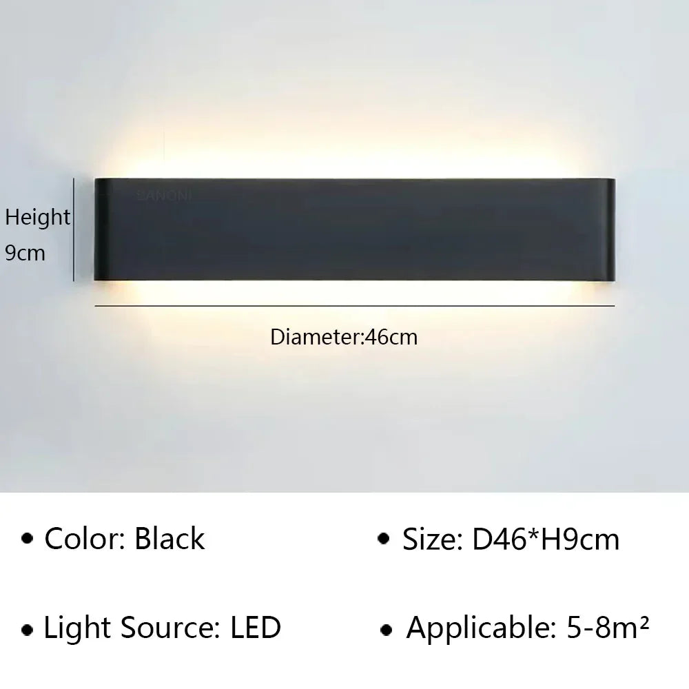 LED Wandlamp Moderne Rechthoek 30cm Warm Wit Sfeervol voor Slaapkamer Hal Badkamer Woonkamer Verlichting | Sulvida