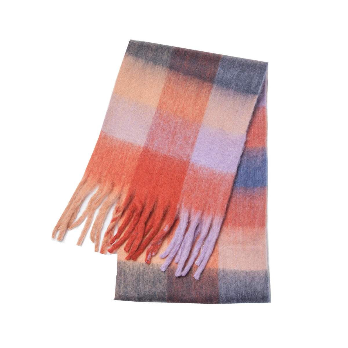 Écharpe en cachemire 38×230 cm, dégradé arc-en-ciel, étole douce, foulard de luxe, accessoire d’hiver pour femme | Sulvida