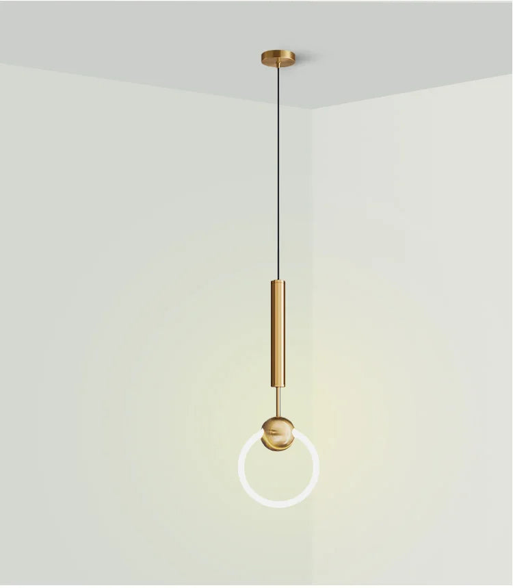 Ringvormige Hanglamp Aluminium LED Goud Zwart Eetkamer Woonkamer Moderne Verlichting Dimbaar Design Sfeerverlichting | Sulvida