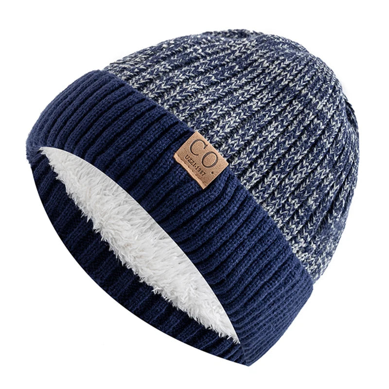 Gebreide wintermuts met zachte voering unisex grijs zwart beige navy wit voor warme oren hoofddeksels | Sulvida