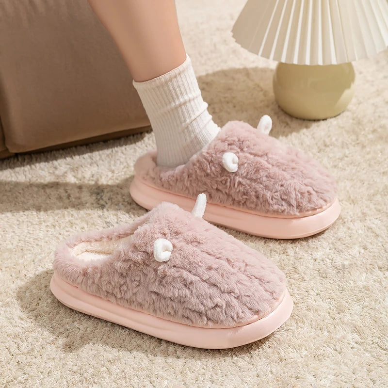 Pluche Huisslippers Gesloten Teen Dames & Heren Cartoon Antislip Zachte Zool Warm Sloffen Winterschoenen | Sulvida