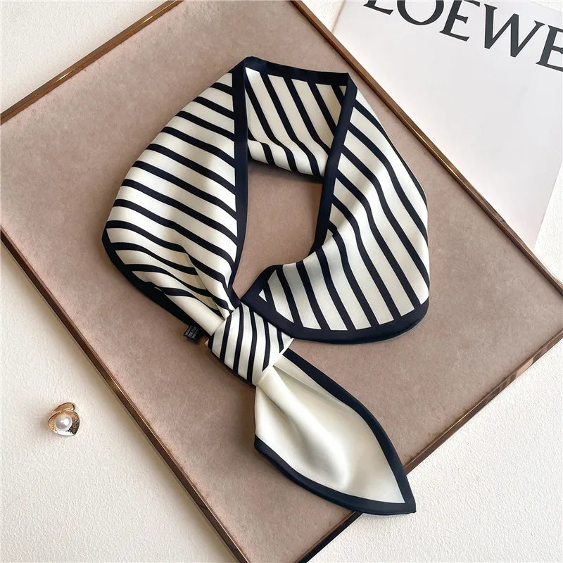 Foulard en satin pour femme à imprimé chevaux, ruban multifonction, écharpe, bandeau, bracelet, bandana, accessoire | Sulvida