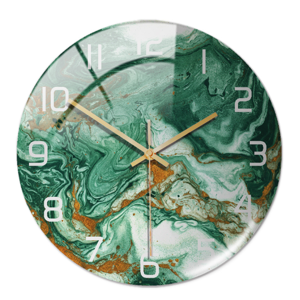 Ronde Wandklok Luxe Gouden Accent Moderne Tijdweergave Stille Uurwerk Klokken Wanddecoratie Interieur Kleur Grijs | Sulvida