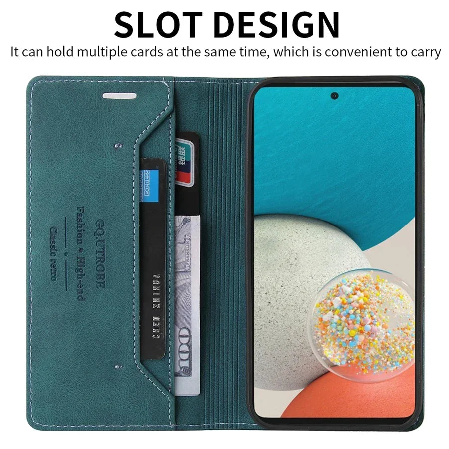 Portemonnee Telefoonhoesje Leer met Kaarthouder voor Samsung Galaxy A-Serie Magnetische Sluiting Flip | Sulvida