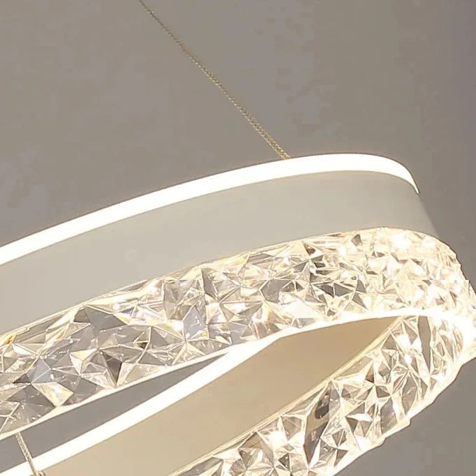 Ronde LED Kroonluchter Metaal Acryl Dimbaar Verstelbaar Hanglamp Eetkamer Woonkamer Foyer Slaapkamer Design | Sulvida