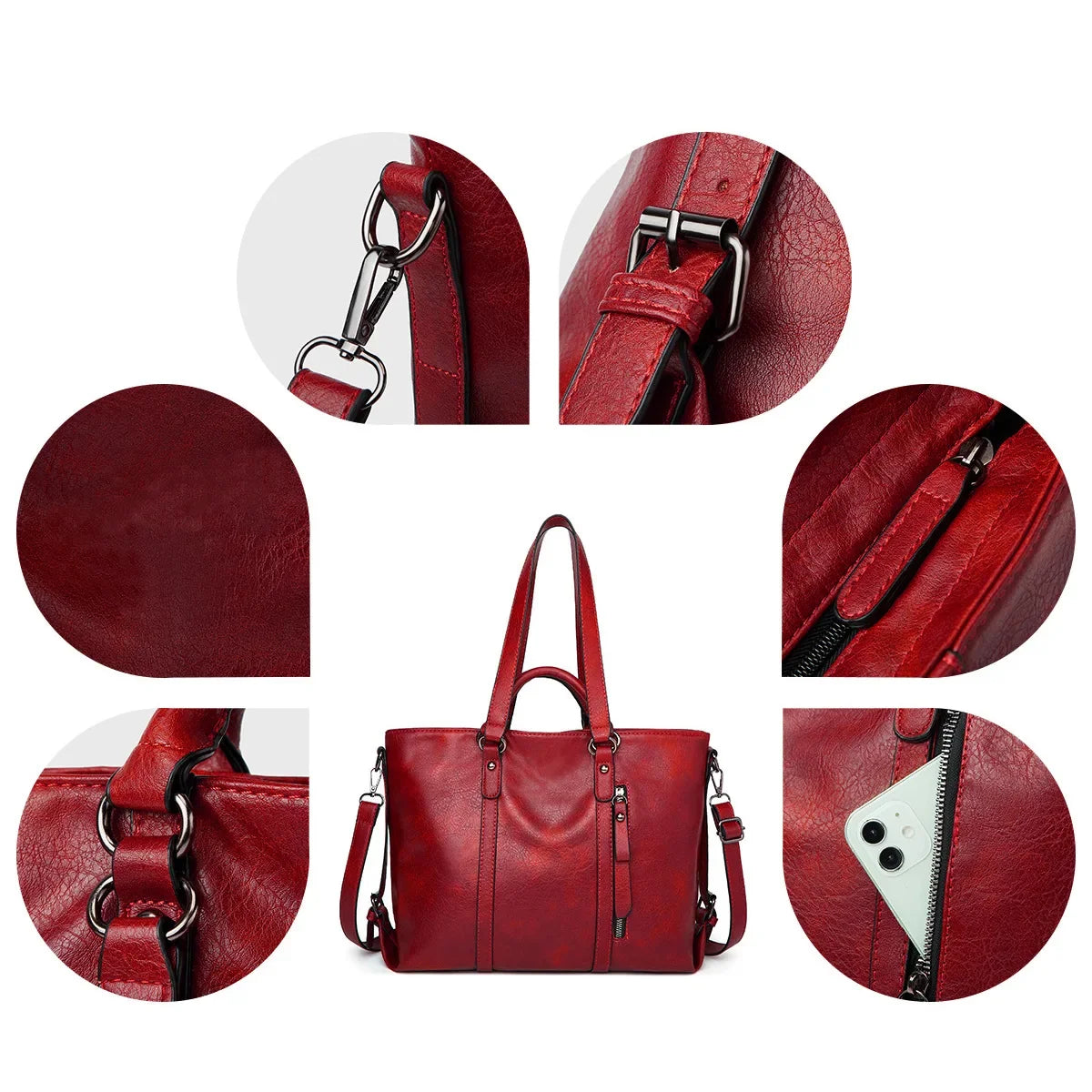Leren Schoudertas Large Bruin Blauw Zwart Premium Draagtas Dames Dagelijkse Tas Handgemaakt Vintage Design | Sulvida