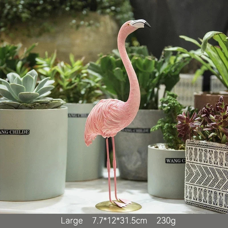 Flamingofiguur Hars Modern Interieuraccent Elegante Decoratie Woonkamer Kantoor Trendy Beeldje Kunstobject | Sulvida