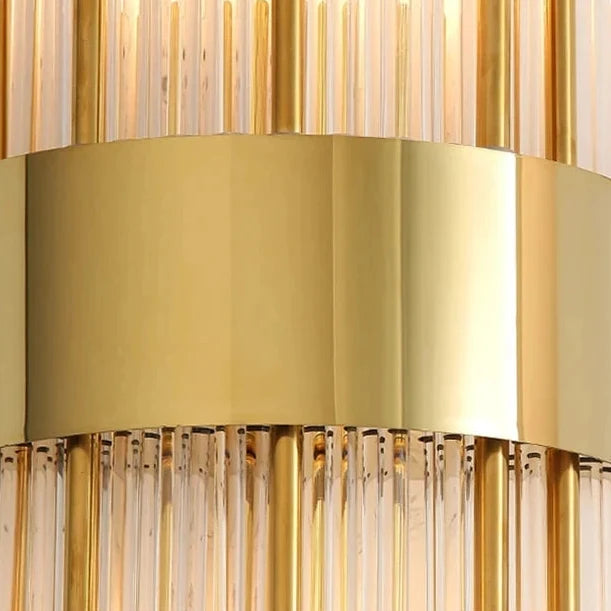 Kristallen wandlamp goud met smalle kap | LED verlichting woonkamer slaapkamer hal gangverlichting luxe interieur | Sulvida