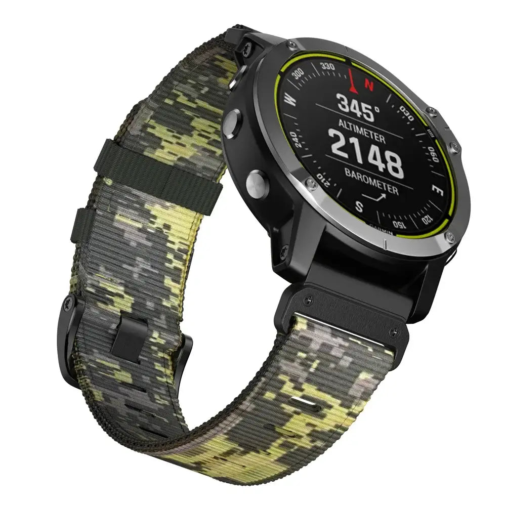 Bracelet de montre tactique en nylon - bracelet de remplacement durable QuickFit noir gris bleu kaki camouflage pour smartwatch | Sulvida