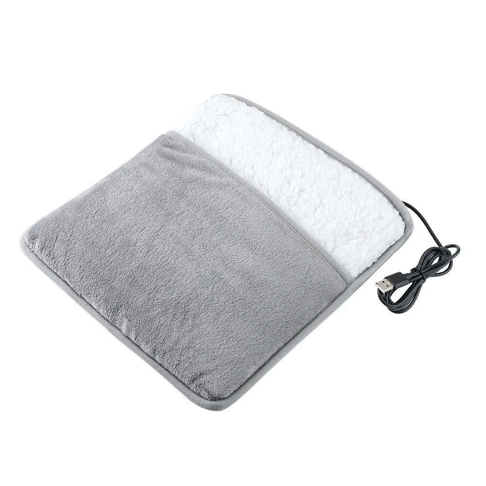 Elektrische Voetenwarmer USB Pluche Verwarmingskussen Soft Fleece Voetwarmer voor Slaapkamer Bureau Thuiswerken | Sulvida