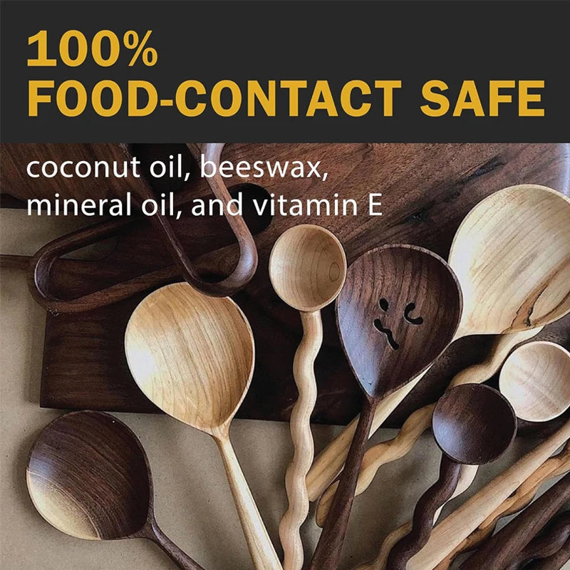 Huile d’entretien du bois pour planche à découper 80 g, cire végétale alimentaire nourrissante, protection résistante à l’eau pour la cuisine | Sulvida