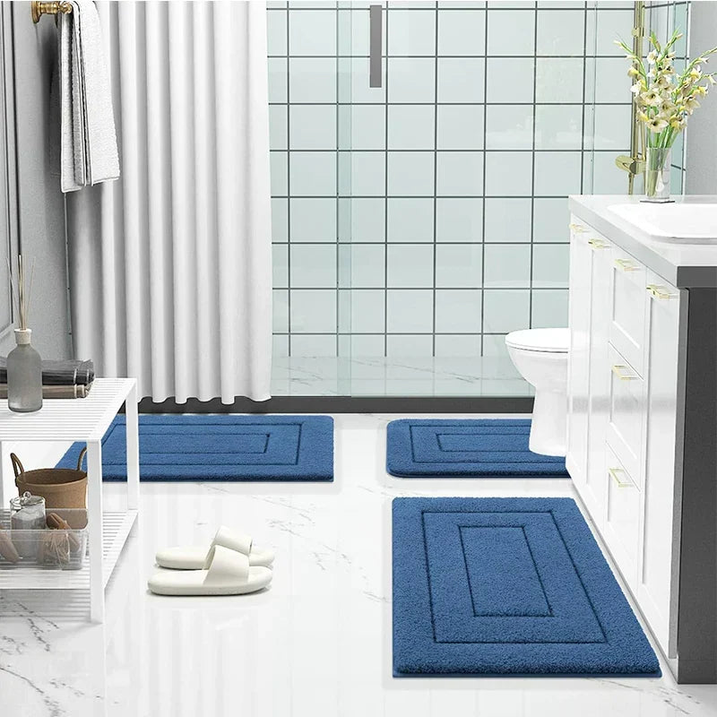 Badmat Microfiber Antislip Dubbellaags Absorberend Zacht Badkamertapijt Comfortabel Veilig Badkamermat | Sulvida