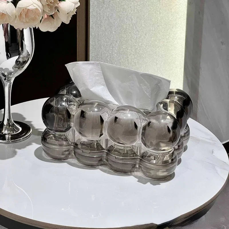 Acryl Tissuebox Transparant met Bubbelvorm Design voor Modern Interieur Woonkamer Slaapkamer Kantoor | Sulvida