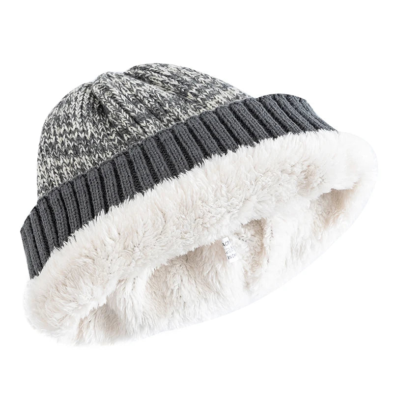 Gebreide wintermuts met zachte voering unisex grijs zwart beige navy wit voor warme oren hoofddeksels | Sulvida