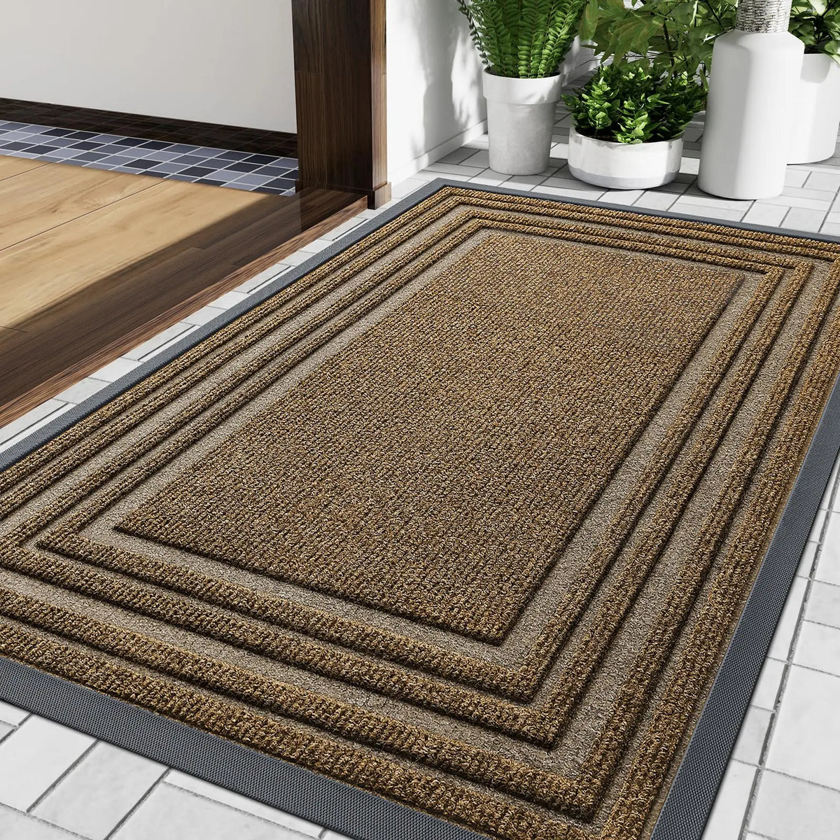 Deurmat Polyester Antislip Rubberen Achterzijde Laagdrempelig Binnen Buiten Wasbaar 43×75 61×91 81×119 cm | Sulvida