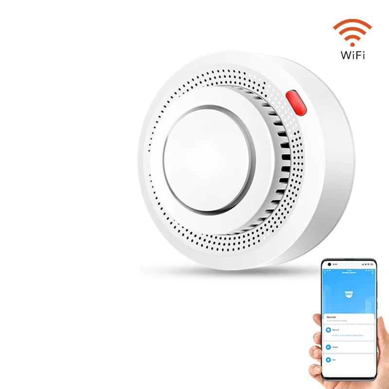 Détecteur de fumée intelligent Wi-Fi avec alarme incendie 85 dB, commande par application et alertes en temps réel pour une maison sûre | Sulvida