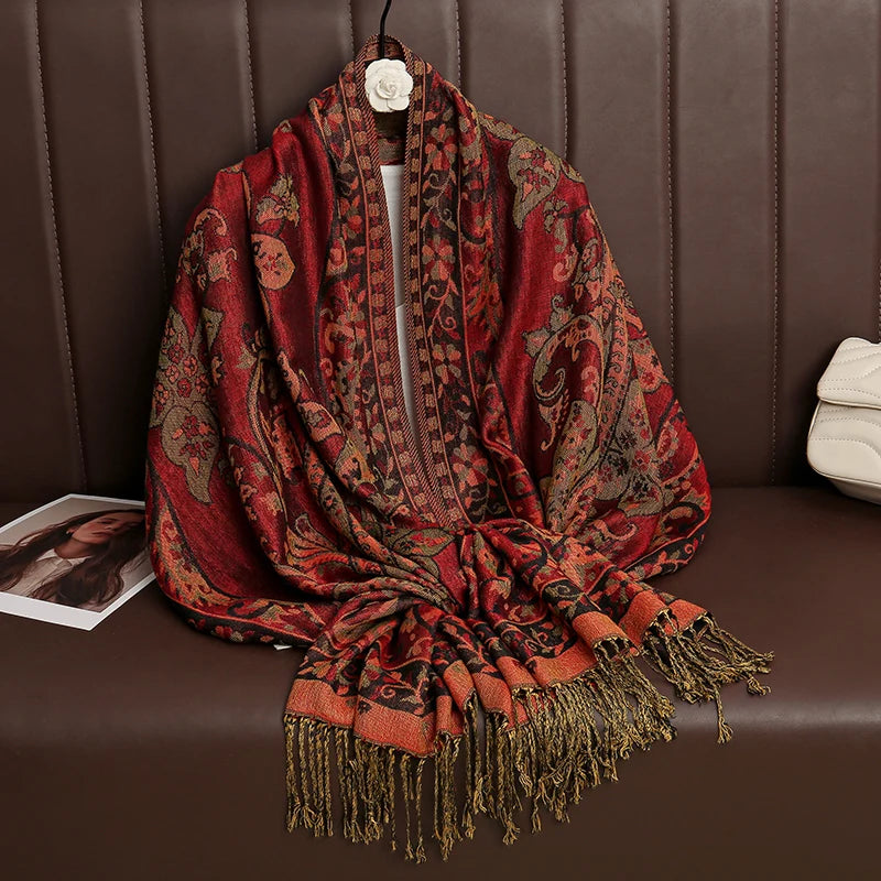Kasjmier-gevoel Dames Sjaal 70×190 cm Polyester Warme Herfst Winter Omslagdoek Fashion Stola Accessoire | Sulvida