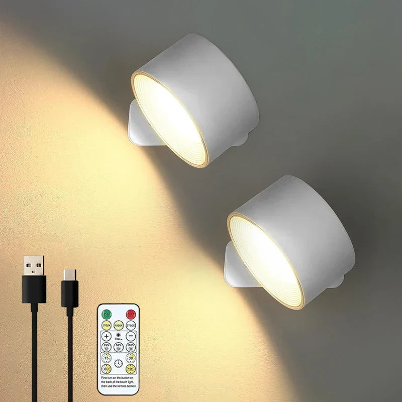 Draadloze LED Wandlamp Oplaadbaar met Afstandsbediening Magnetische Bevestiging Cilindrisch Design Sfeerlicht | Sulvida