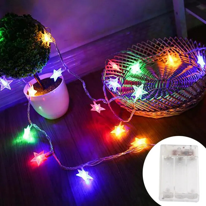 Lichtsnoer Ster LED Decoratieverlichting Binnen Buiten Feestverlichting Tuinverlichting Batterij USB | Sulvida