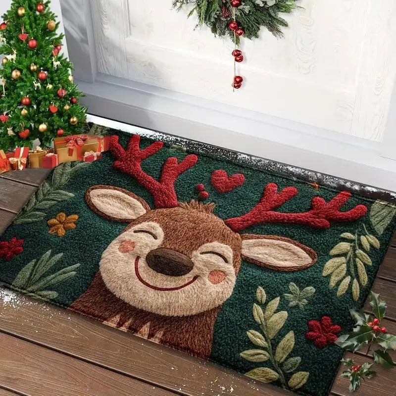 Kerstdeurmat Vrolijk Kerstfeest Antislip Polyester Binnendecoratie Kerstman Feestelijke Entree Mat Huis | Sulvida