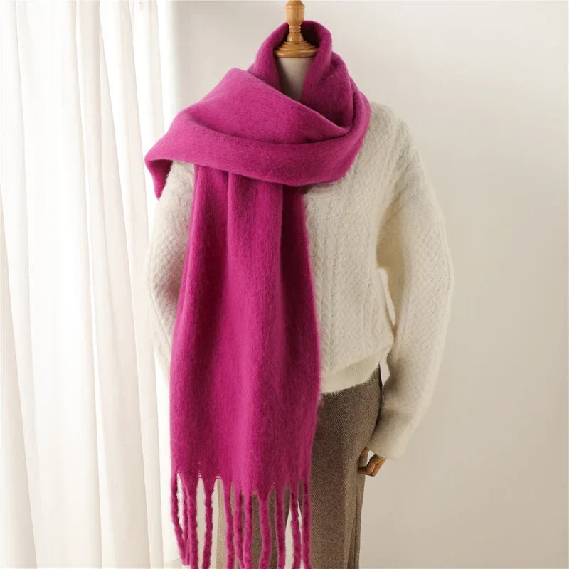 Warme Wintersjaal voor Dames Cashmere Imitatie Gekleurd met Kwasten 240x38cm Diverse Kleuren Zachte Sjaal | Sulvida