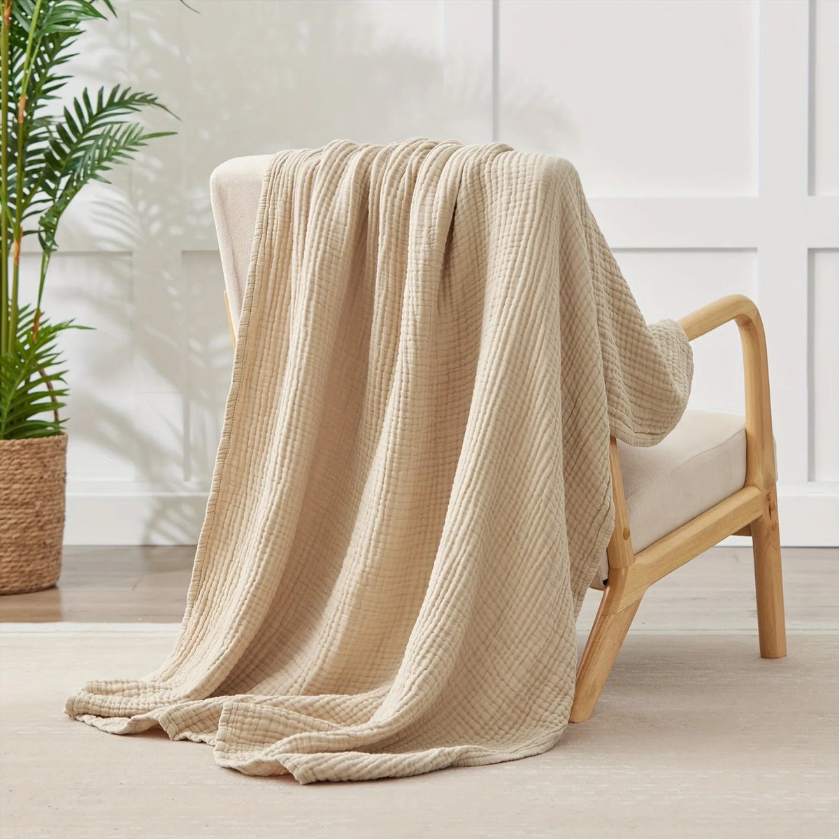 Katoenen Plaid Zeslaags Luchtig Zomerdeken Ademend Lichtgewicht Muslin Gauze Deken voor Bank Bed Sofa | Sulvida