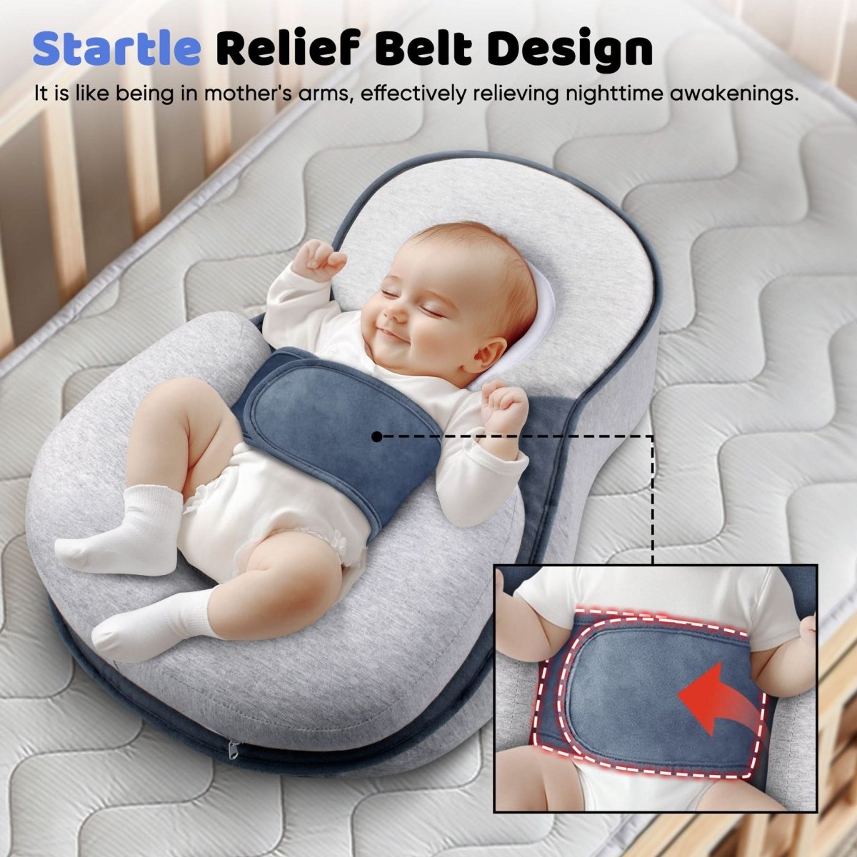 Babykussen Ergonomisch Vlak & Wigvormig voor Gezonde Hoofdontwikkeling Veilig Comfortabel Slapen Baby | Sulvida