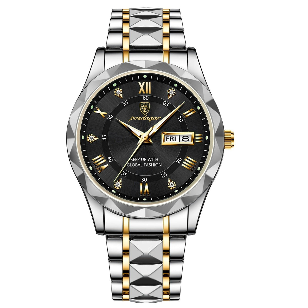 Herenhorloge Lichtgevende Wijzerplaat Roestvrijstaal 41mm Waterbestendig Datum Weekweergave Quartz Zakelijk | Sulvida