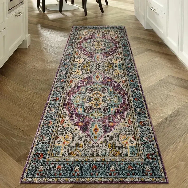 Vloerkleed Loper Wasbaar Antislip Vintage Print Gangloper voor Keuken Hal Woonkamer 50-80 cm Breed Sfeervol | Sulvida